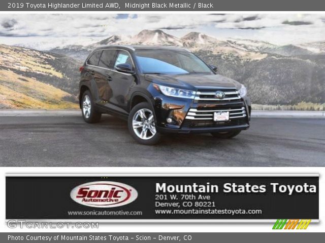 2019 Toyota Highlander Limited AWD in Midnight Black Metallic