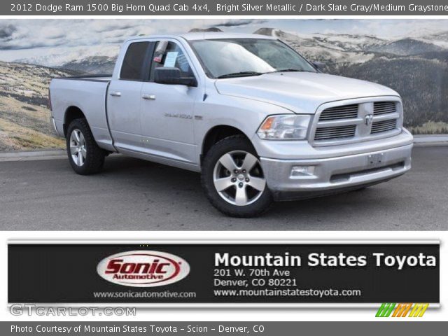 2012 Dodge Ram 1500 Big Horn Quad Cab 4x4 in Bright Silver Metallic