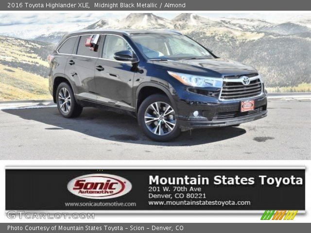 2016 Toyota Highlander XLE in Midnight Black Metallic