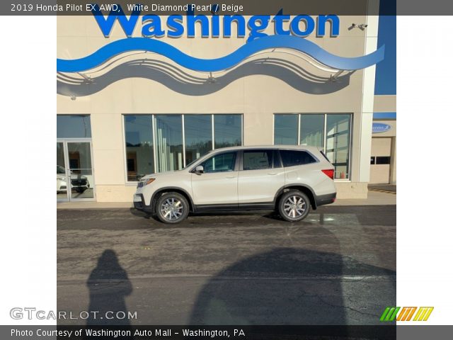 2019 Honda Pilot EX AWD in White Diamond Pearl