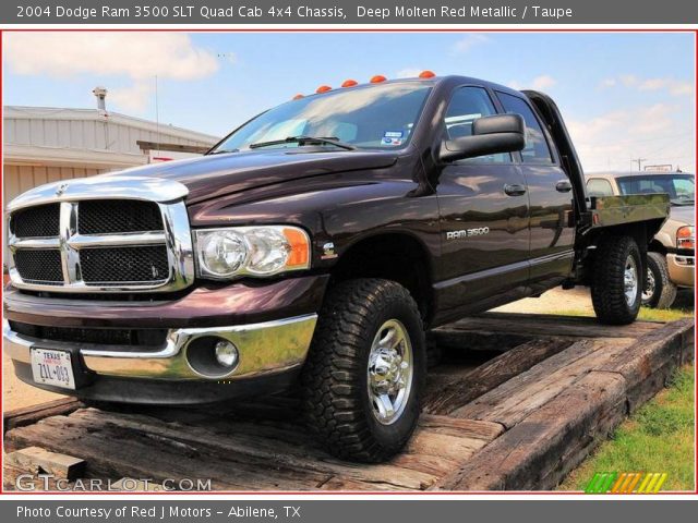 2004 Dodge Ram 3500 SLT Quad Cab 4x4 Chassis in Deep Molten Red Metallic
