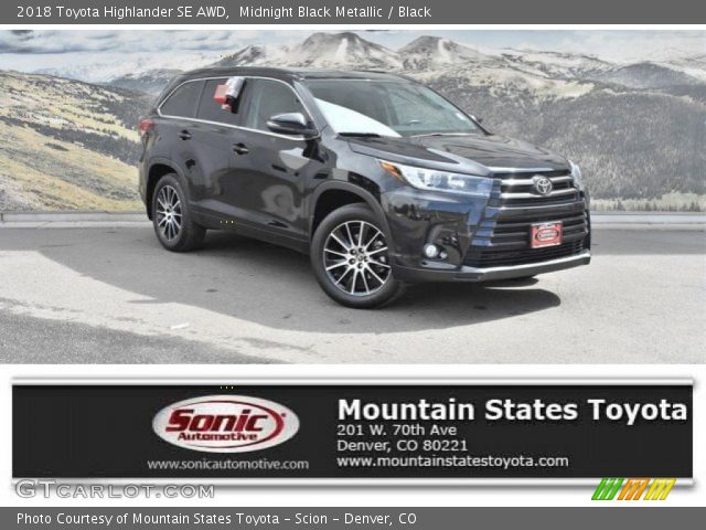 2018 Toyota Highlander SE AWD in Midnight Black Metallic