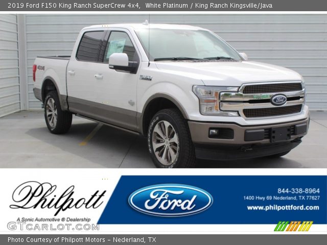 2019 Ford F150 King Ranch SuperCrew 4x4 in White Platinum