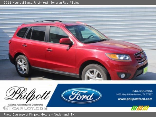 2011 Hyundai Santa Fe Limited in Sonoran Red