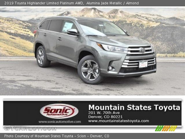 2019 Toyota Highlander Limited Platinum AWD in Alumina Jade Metallic