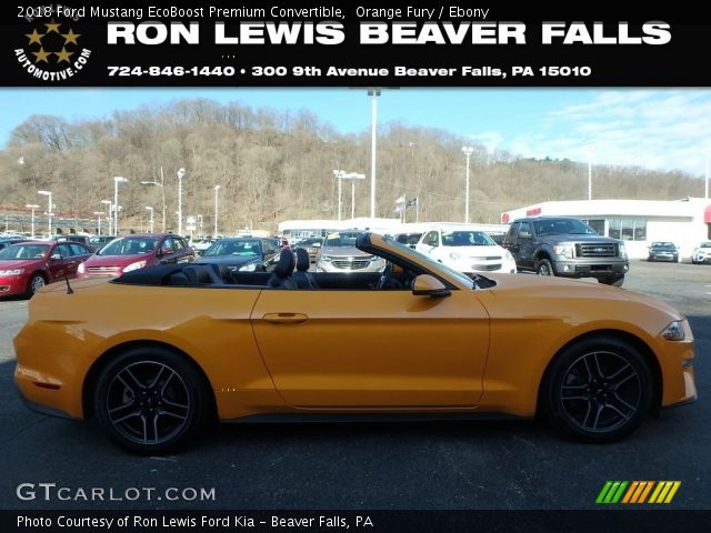 2018 Ford Mustang EcoBoost Premium Convertible in Orange Fury
