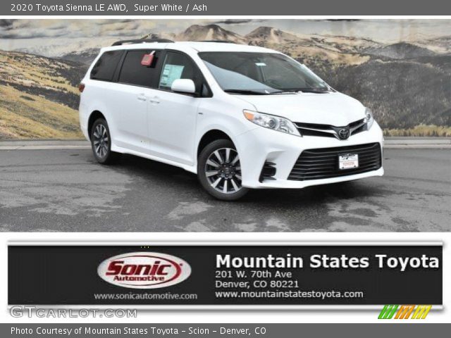 2020 Toyota Sienna LE AWD in Super White