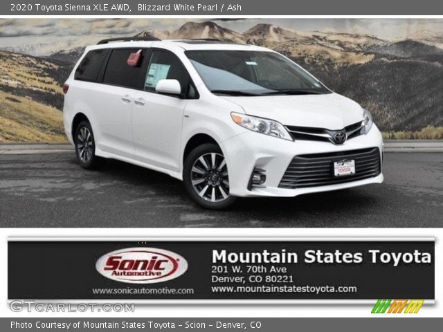 2020 Toyota Sienna XLE AWD in Blizzard White Pearl