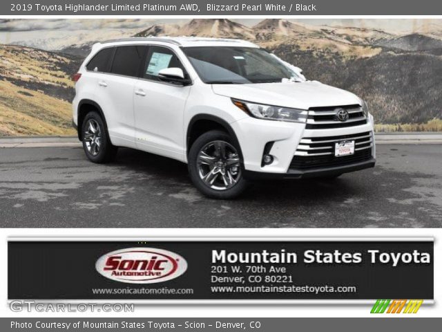 2019 Toyota Highlander Limited Platinum AWD in Blizzard Pearl White