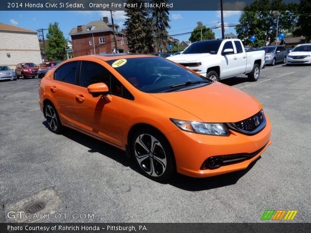 2014 Honda Civic Si Sedan in Orange Fire Pearl