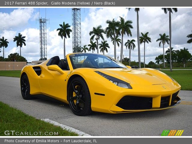 2017 Ferrari 488 Spider  in Giallo Modena (Yellow)