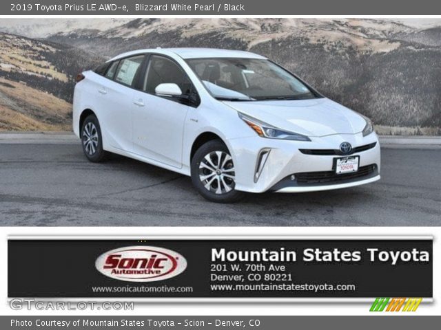 2019 Toyota Prius LE AWD-e in Blizzard White Pearl