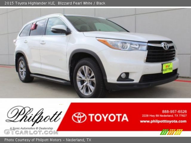 2015 Toyota Highlander XLE in Blizzard Pearl White