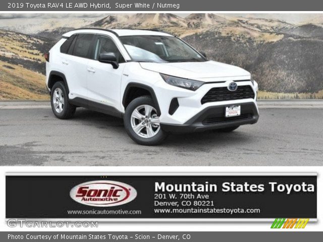 2019 Toyota RAV4 LE AWD Hybrid in Super White