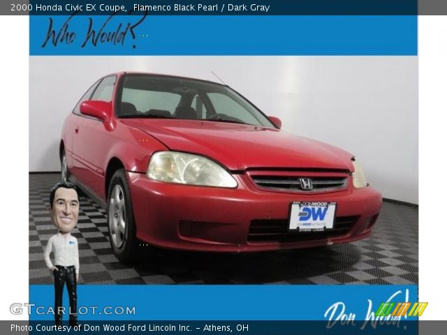 2000 Honda Civic EX Coupe in Flamenco Black Pearl
