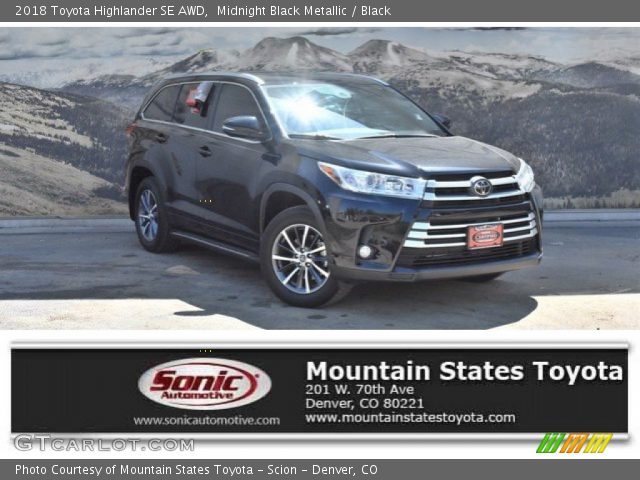 2018 Toyota Highlander SE AWD in Midnight Black Metallic