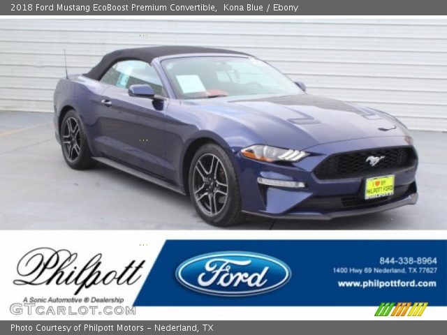 2018 Ford Mustang EcoBoost Premium Convertible in Kona Blue