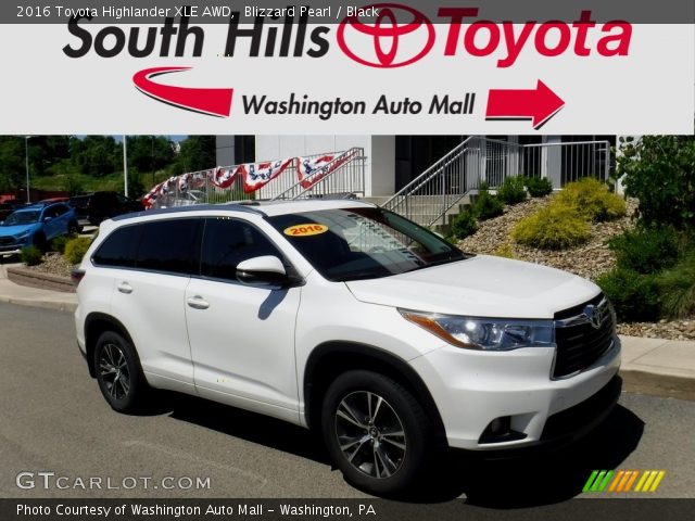 2016 Toyota Highlander XLE AWD in Blizzard Pearl