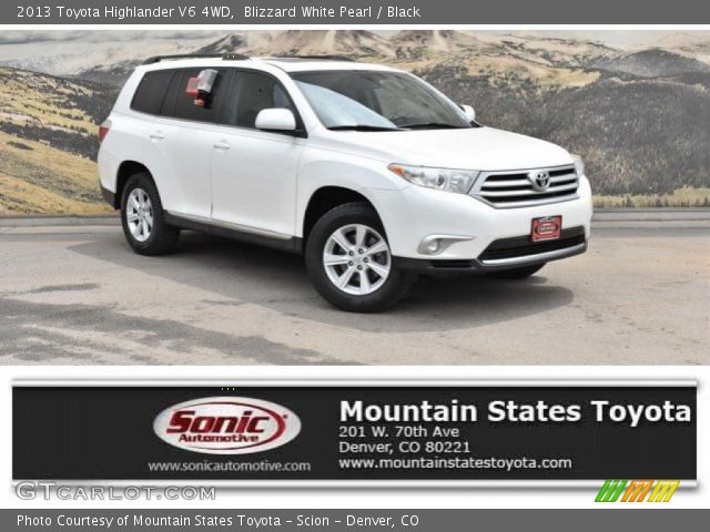 2013 Toyota Highlander V6 4WD in Blizzard White Pearl