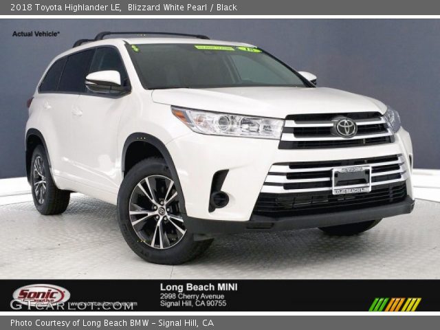 2018 Toyota Highlander LE in Blizzard White Pearl