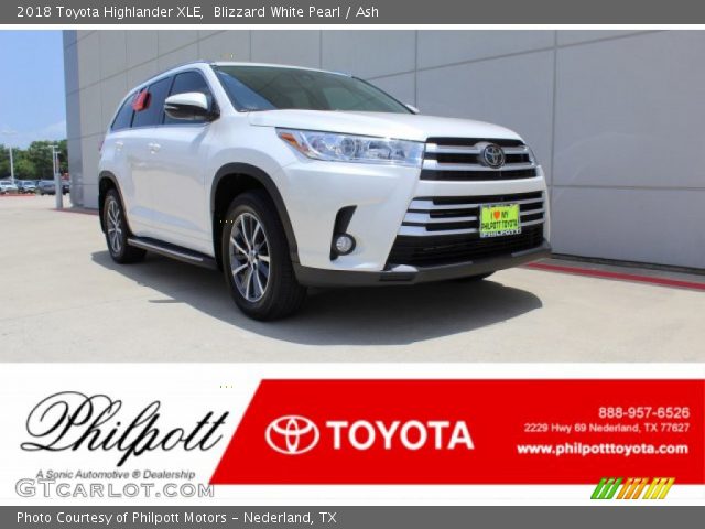 2018 Toyota Highlander XLE in Blizzard White Pearl