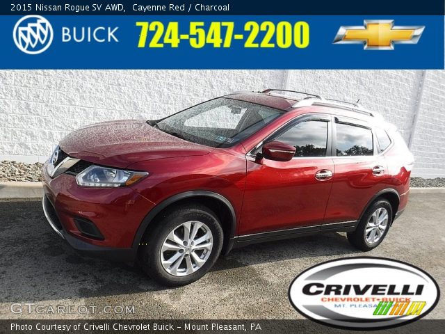 2015 Nissan Rogue SV AWD in Cayenne Red