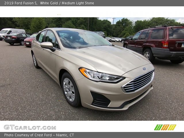 2019 Ford Fusion S in White Gold