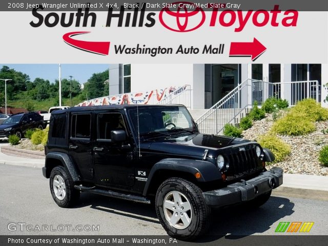 Black 2008 Jeep Wrangler Unlimited X 4x4 Dark Slate Gray