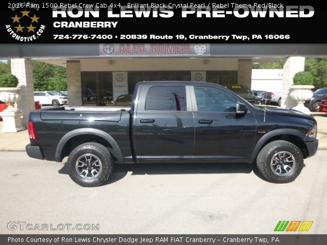 2016 Ram 1500 Rebel Crew Cab 4x4 in Brilliant Black Crystal Pearl