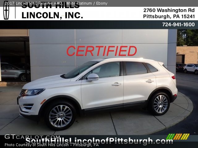 2017 Lincoln MKC Reserve AWD in White Platinum
