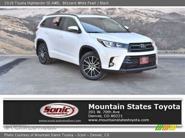 2018 Toyota Highlander SE AWD in Blizzard White Pearl