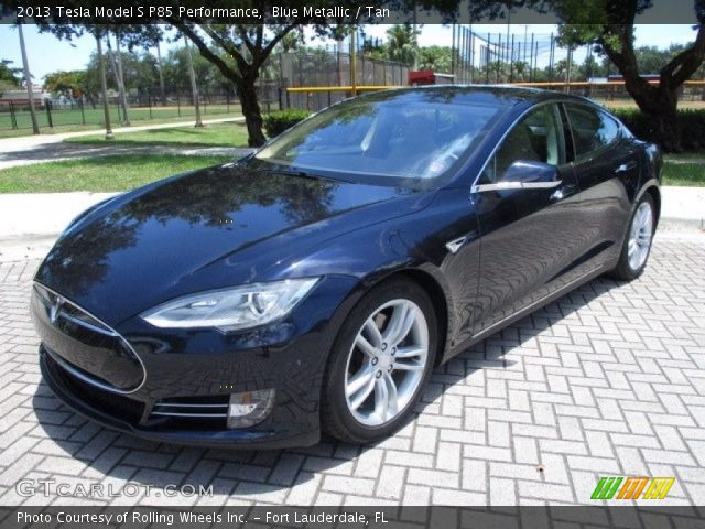 2013 Tesla Model S P85 Performance in Blue Metallic