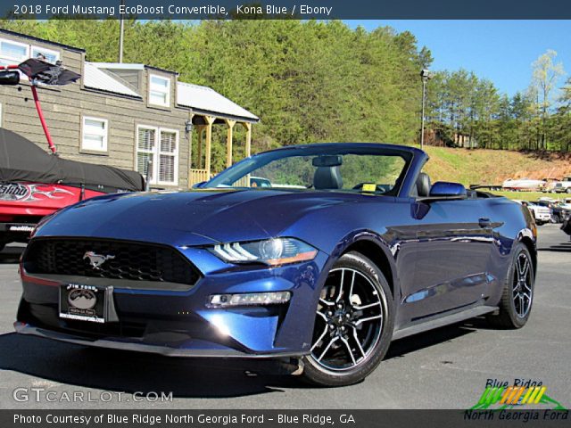 2018 Ford Mustang EcoBoost Convertible in Kona Blue