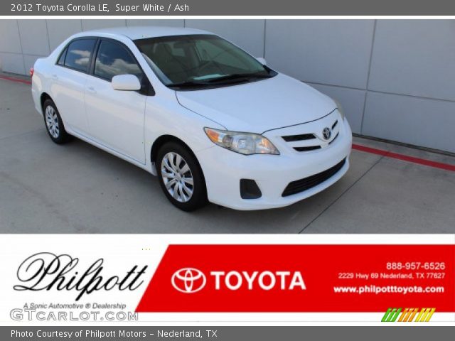 2012 Toyota Corolla LE in Super White