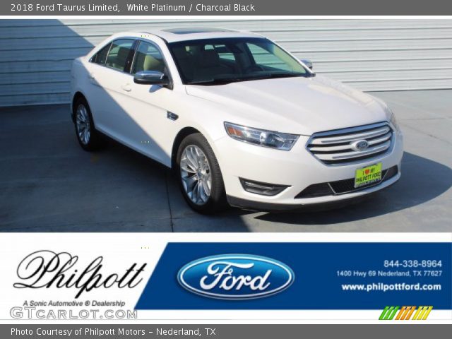2018 Ford Taurus Limited in White Platinum