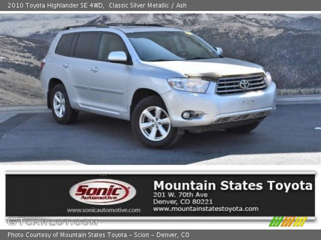 2010 Toyota Highlander SE 4WD in Classic Silver Metallic