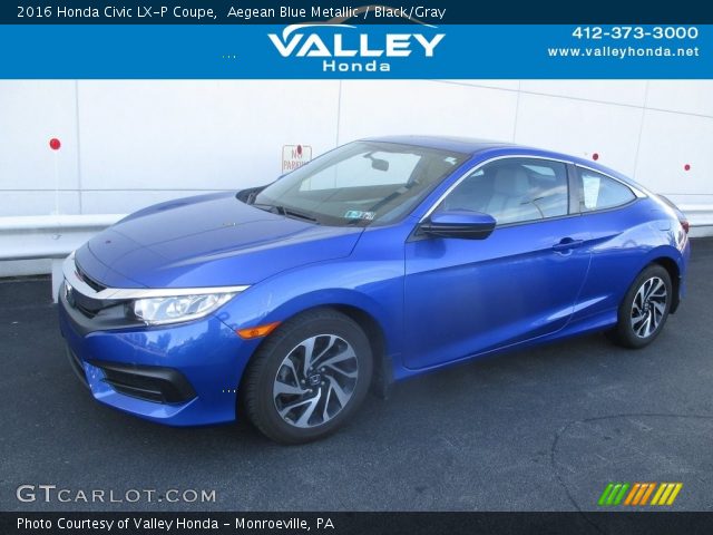 2016 Honda Civic LX-P Coupe in Aegean Blue Metallic