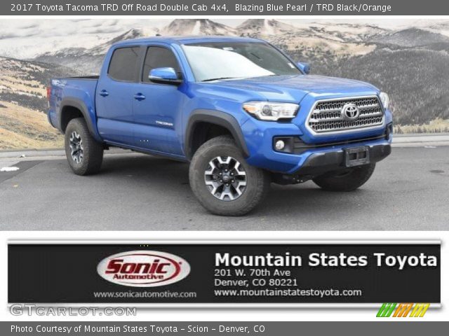 2017 Toyota Tacoma TRD Off Road Double Cab 4x4 in Blazing Blue Pearl