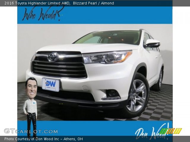 2016 Toyota Highlander Limited AWD in Blizzard Pearl