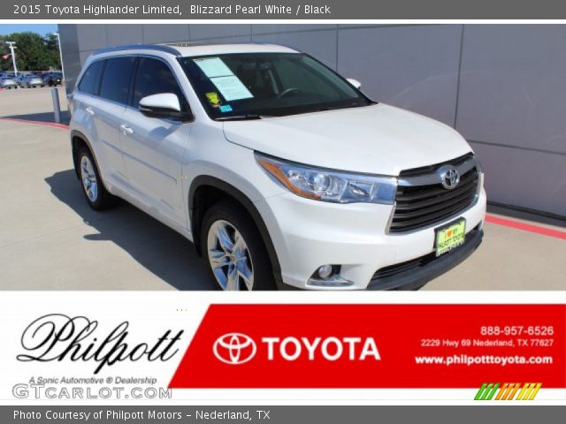 2015 Toyota Highlander Limited in Blizzard Pearl White