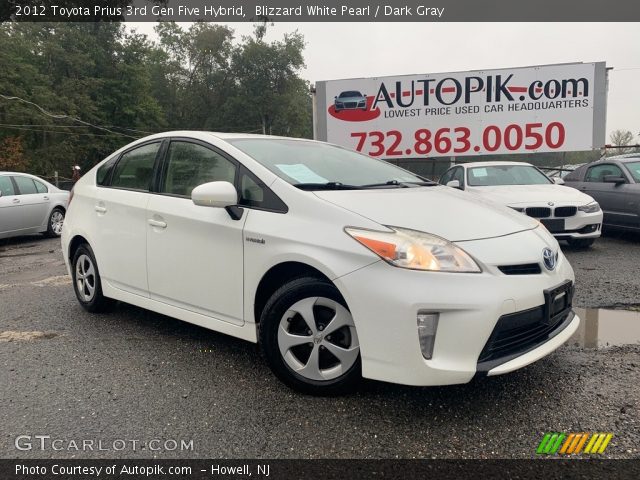 2012 Toyota Prius 3rd Gen Five Hybrid in Blizzard White Pearl