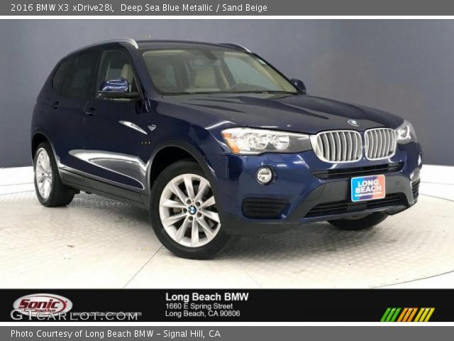 2016 BMW X3 xDrive28i in Deep Sea Blue Metallic