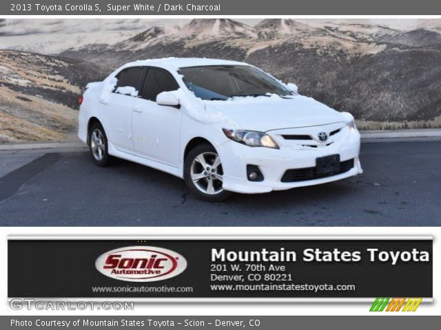 2013 Toyota Corolla S in Super White