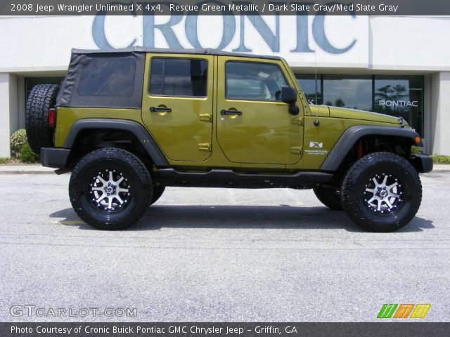 2008 Jeep Wrangler Unlimited X 4x4 in Rescue Green Metallic