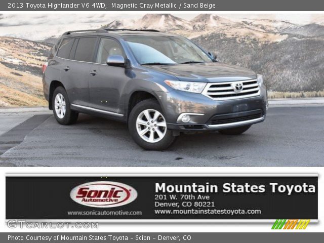 2013 Toyota Highlander V6 4WD in Magnetic Gray Metallic