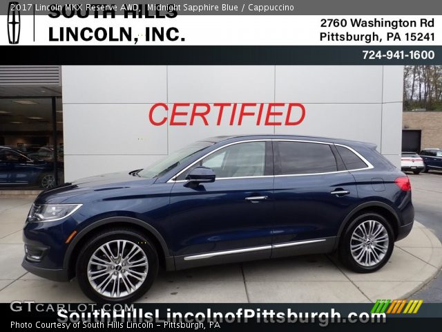 2017 Lincoln MKX Reserve AWD in Midnight Sapphire Blue