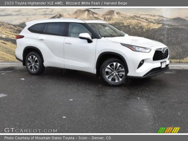 2020 Toyota Highlander XLE AWD in Blizzard White Pearl