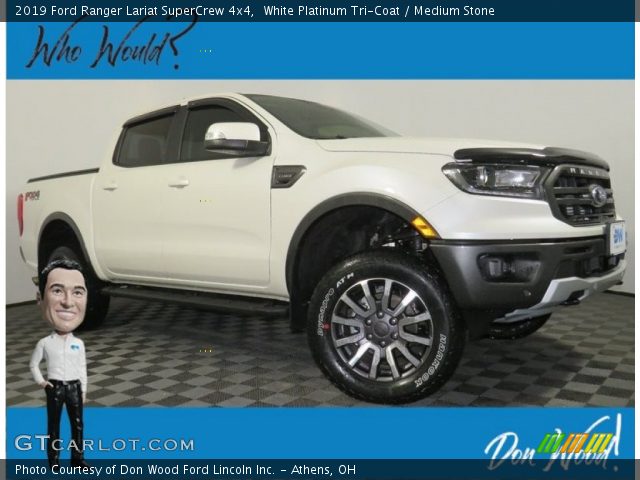 2019 Ford Ranger Lariat SuperCrew 4x4 in White Platinum Tri-Coat