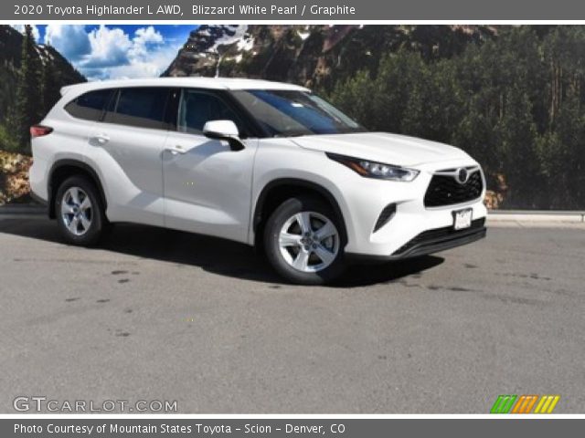2020 Toyota Highlander L AWD in Blizzard White Pearl