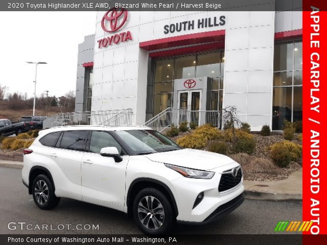 2020 Toyota Highlander XLE AWD in Blizzard White Pearl